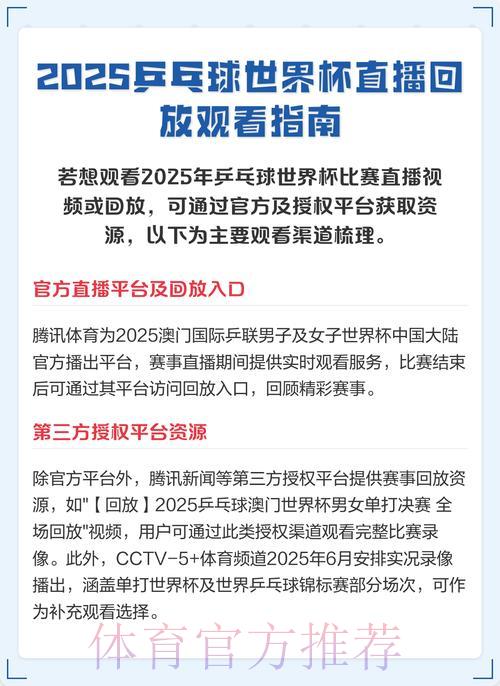 世界杯赛事直播收看全攻略：频道指南一览